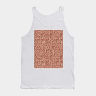 Cross Hatch Scratch - Auburn and Cream Tank Top